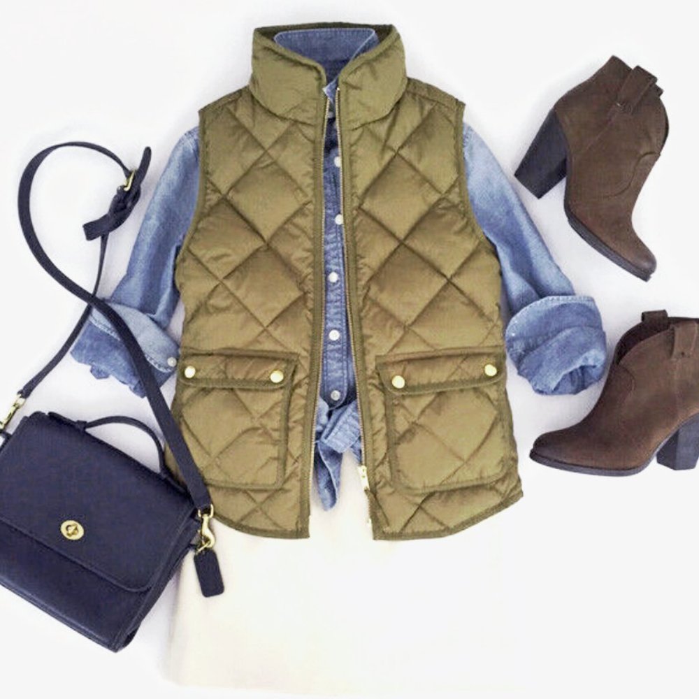 J.Crew Excursion Vest - Irish Moss (Olive) - NWOT
